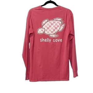 Comfort Colors Shelly Cove long sleeve cotton t-shirt deep pink Size small